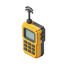 Voxel Walkie-Talkie Icon - Retro 3D Communication