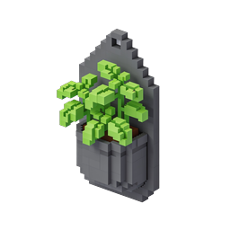 Voxel Wandpflanzer Icon | 3D Isometrisches Pflanzendesign