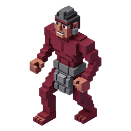 Isometric Voxel Warrior Character Icon - 3D Pixel Art