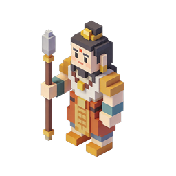 Isometric Voxel Warrior Character Icon