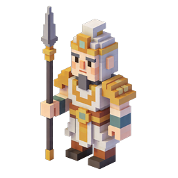 Voxel Warrior Spear 3D Character Icon