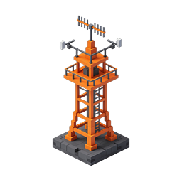 Isometric Voxel Watchtower 3D Icon for Games and Apps