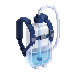 Voxel Water Dispenser 3D Icon | Pixel Art Hydration