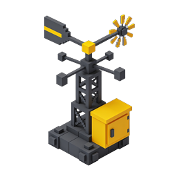 Voxel Wind Turbine - Renewable Energy Isometric Icon