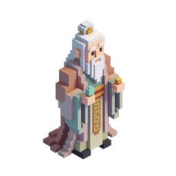 Voxel Wise Sage 3D Isometric Character Icon