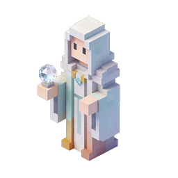 Voxel Wizard Crystal Orb Isometric Icon
