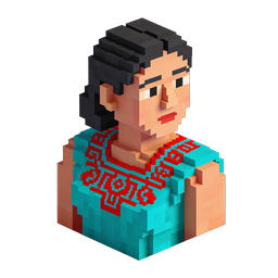 Voxel Woman Bust - 3D Pixel Art Portrait Icon