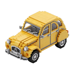 Yellow Voxel SUV Icon - 3D Isometric Vehicle