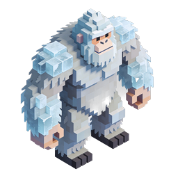 Voxel Yeti Character 3D Isometric Game Icon