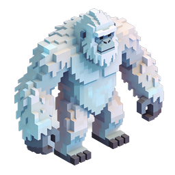 Voxel Yeti Monster 3D Isometric Icon for Games