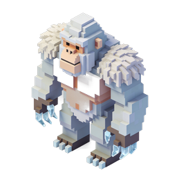 Voxel Yeti Monster 3D Isometric Icon