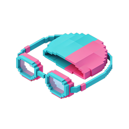 Isometric VR Goggles Icon - Retro Pixel Art 3D Design