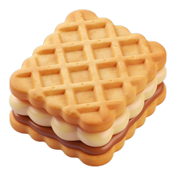 3D Waffel-Sandwich-Keks Icon - Süße Dessert-Leckerei