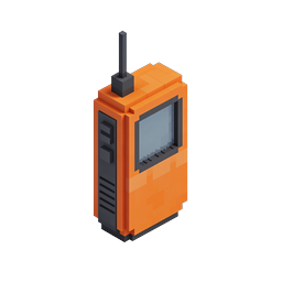 Isometric Walkie-Talkie Radio Icon - 3D Blocky Style
