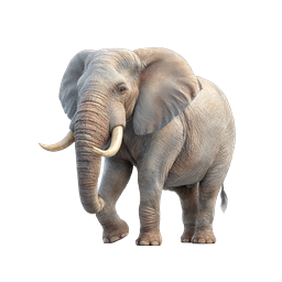 Realistic 3D Walking African Elephant Icon - Wildlife Design