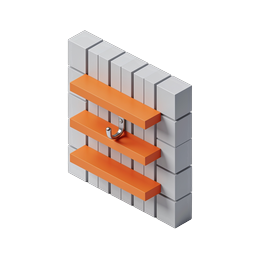Isometric Wall Hook Mount 3D Icon - Storage & Organization