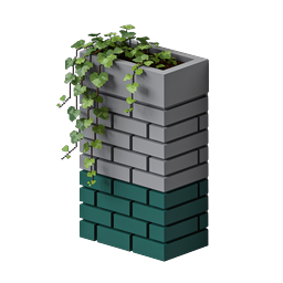 Modern Wall-Mounted Brick Planter with Cascading Ivy