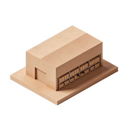 Minimalist Warehouse Building Icon for Logistics Needs