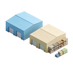 Modern Warehouse Icon for Logistics and Inventory Management