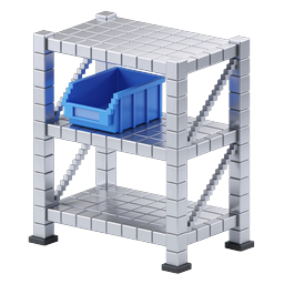 Warehouse Shelving Unit with Storage Bin Icon