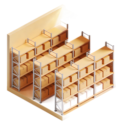 Modern Warehouse Shelving Icon for Logistics and Storage