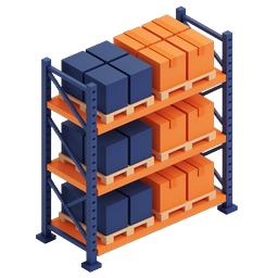 Warehouse Storage Rack Icon - 3D Isometric Logistics