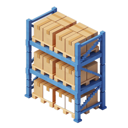Warehouse Storage Rack Isometric 3D Icon