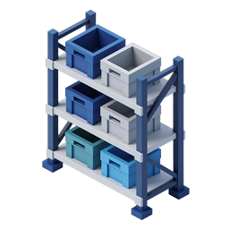 Warehouse Storage Rack Icon - Isometric 3D Design