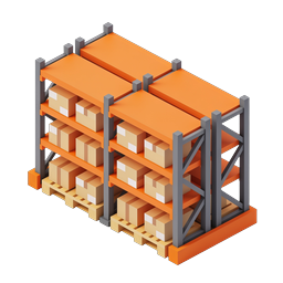 Warehouse Storage Racks 3D Isometric Icon