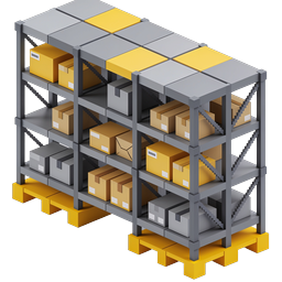 Warehouse Storage Shelves Isometric Icon