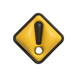 3D Warning Alert Icon - Yellow Caution Sign