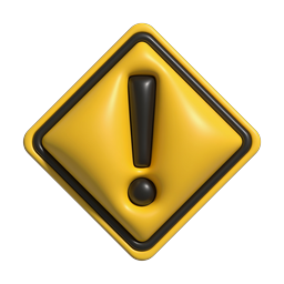 3D Warning Alert Sign Icon - Yellow Caution Symbol
