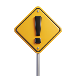 Warning Sign Icon - Yellow Caution Alert Symbol 3D