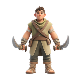 Stylized Warrior Character Icon for Adventure Themes