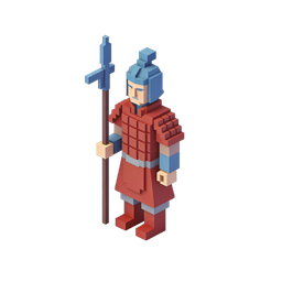 Stylized Warrior Icon for Gaming and Historical Use
