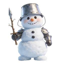 Warrior Snowman Knight 3D Icon - Winter Character
