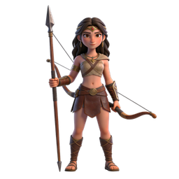 Empowered Warrior Woman Icon for Modern Design