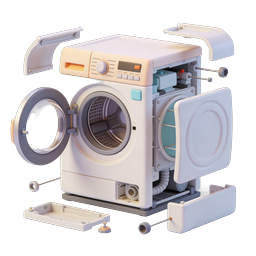 Washing Machine Exploded View 3D Icon | Appliance Parts