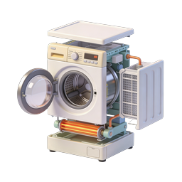 Exploded Washing Machine 3D Icon | Appliance Parts