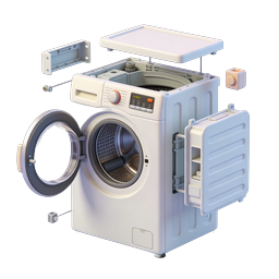 Washing Machine Exploded View 3D Icon