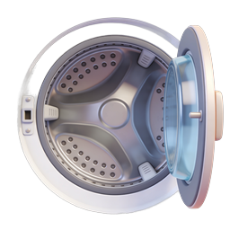 Front-Load Washing Machine Icon | 3D Realistic Appliance