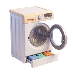 3D Washing Machine Icon | Front-Load Laundry Appliance