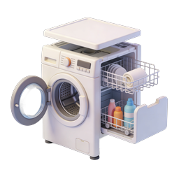 3D Washing Machine Icon - Laundry Appliance