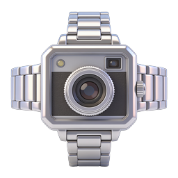 Wristwatch Camera Icon - Silver Smart Wearable Tech