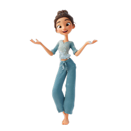 Water Bending Girl 3D Character Icon