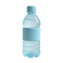 Water Bottle Icon - 3D Clay Style Hydration Design