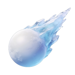 Water Comet Icon - Blue Celestial Sphere 3D Illustration