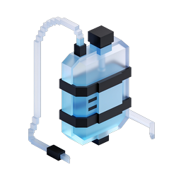 Isometric Water Dispenser Icon - Transparent 3D Glass Design
