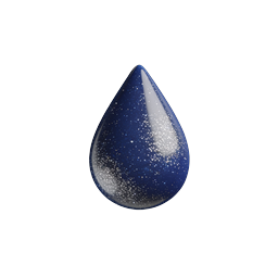3D Glänzendes Wassertropfen-Icon mit Galaxie-Textur