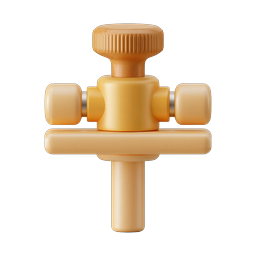 Yellow Water Faucet Handle 3D Icon